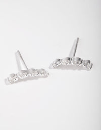 Sterling Silver Cubic Zirconia Crawler 4 Stone Earrings - link has visual effect only