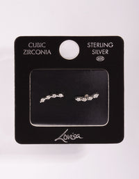 Sterling Silver Cubic Zirconia Crawler 4 Stone Earrings - link has visual effect only