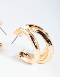 Gold Triple Loop Hoop Earrings - link has visual effect only