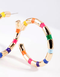 Gold Multi-Colour Segment Hoop Earrings - link has visual effect only