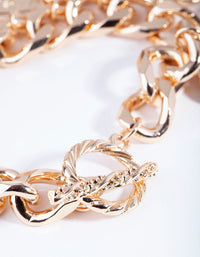 Gold Multi Coin Chain Bracelet - link has visual effect only