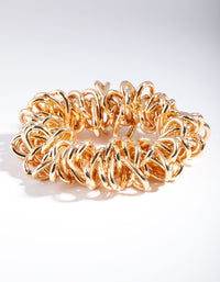 Gold Chunky Link Bracelet - link has visual effect only