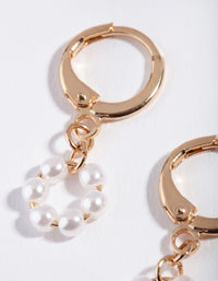 Gold Small Open Circle Pearl Earrings - link has visual effect only