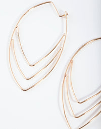 Gold Fine Wire Spear Hoop Earrings - link has visual effect only