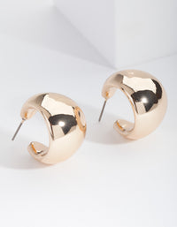 Gold Wide Chubby Hoop Earrings - link has visual effect only