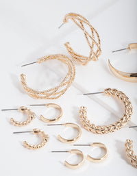 Gold Multi Twist Hoop Earring 6-Pack - link has visual effect only