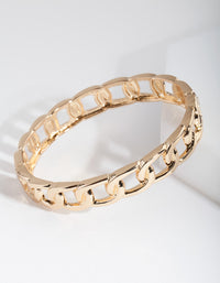 Gold Curb Hinge Bangle - link has visual effect only