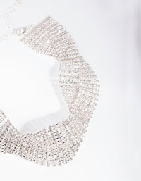 Silver Diamante Plait Choker - link has visual effect only