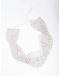 Silver Diamante Plait Choker - link has visual effect only