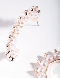 Rose Gold Pearl Spike Hoop Earrings - link has visual effect only