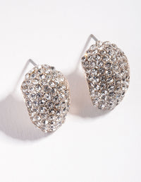 Rose Gold Mini Diamante Half Hoop Earrings - link has visual effect only