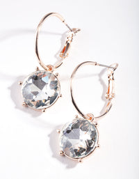 Rose Gold Statement Gem Circle Earrings - link has visual effect only