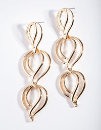 Gold Twizzle Drop Earrings - link has visual effect only