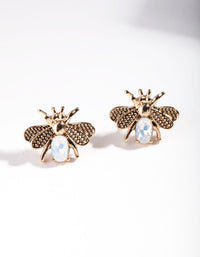 Gold Diamante Dee Stud Earrings - link has visual effect only