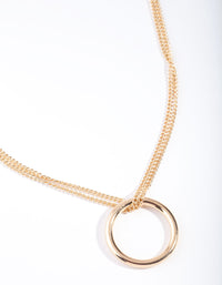 Gold Open Hoop Necklace - link has visual effect only