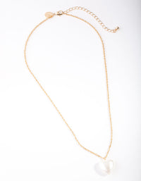 Gold Pearl Heart Necklace - link has visual effect only