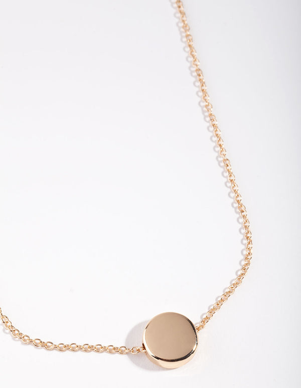 Gold Small Disc Necklace