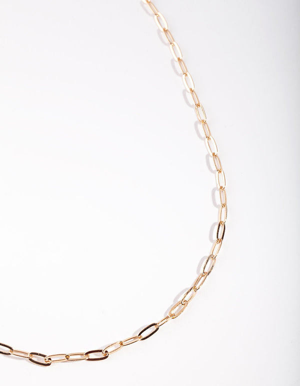 Gold Fine Chain Link Necklace