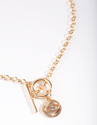 Gold Eye T-Bar Necklace - link has visual effect only