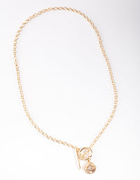 Gold Eye T-Bar Necklace - link has visual effect only