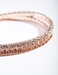 Rose Gold Crystal Diamante Bracelet Set - link has visual effect only