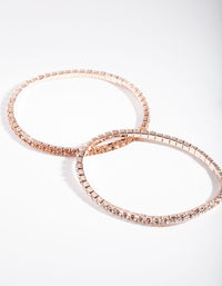 Rose Gold Crystal Diamante Bracelet Set - link has visual effect only