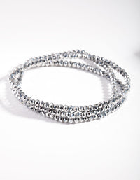 Grey Facet Bead Bracelet Set - link has visual effect only