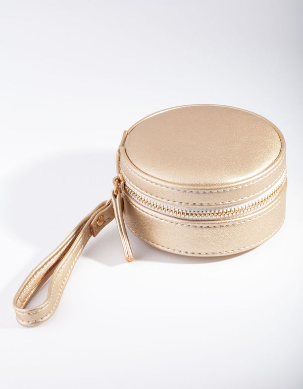 Gold Round Jewellery Box