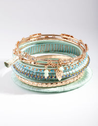 Rose Gold Aqua Wrap Bracelet 9-Pack - link has visual effect only