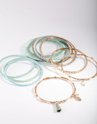 Rose Gold Aqua Wrap Bracelet 9-Pack - link has visual effect only