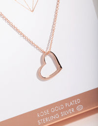 Rose Gold Plated Sterling Silver Open Heart Necklace - link has visual effect only