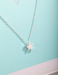 Sterling Silver Solid Star Necklace - link has visual effect only