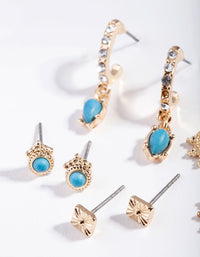 Antique Gold Turquoise Ear Stack - link has visual effect only