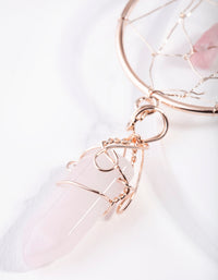 Rose Gold Dreamcatcher Rose Quartz Earrings - link has visual effect only