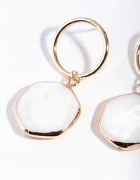 Gold Hexagon Shell Earrings - link has visual effect only