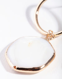 Gold Hexagon Shell Earrings - link has visual effect only