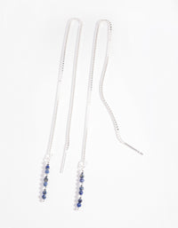 Sterling Silver Lapis Bead Thread Through Earrings - link has visual effect only