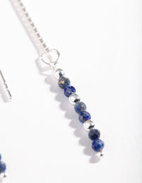 Sterling Silver Lapis Bead Thread Through Earrings - link has visual effect only