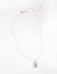 Silver Small Shard Jade Stone Necklace - link has visual effect only