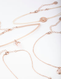 Rose Gold Rose Quartz Chain Choker 4-Pack - link has visual effect only