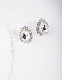 Silver Pear Crystal Jewellery Set - link has visual effect only