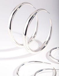 Silver Polished Hoop Earring Pack - link has visual effect only