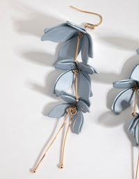 Blue Pearlised Flower Drop Earrings - link has visual effect only