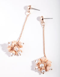 Rose Gold Pink Small Cluster Flower Drop Earrings - link has visual effect only