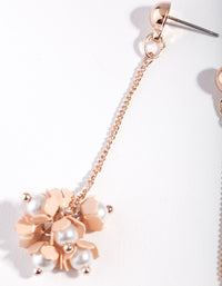 Rose Gold Pink Small Cluster Flower Drop Earrings - link has visual effect only