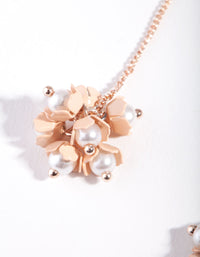 Rose Gold Pink Small Cluster Flower Drop Earrings - link has visual effect only