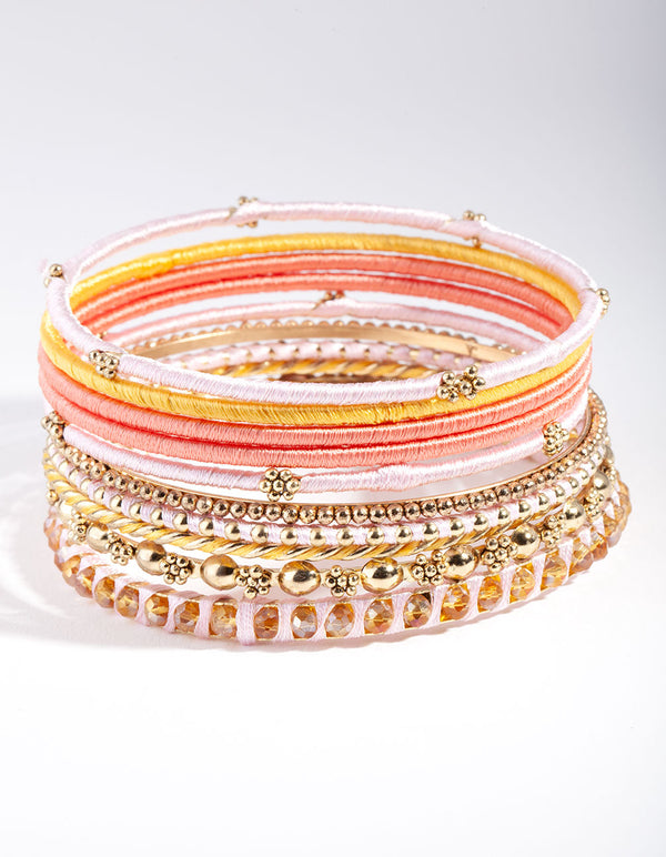 Gold Thread & Bead Bracelet 12-Pack