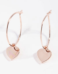 Rose Gold Mini Heart Hoop Earrings - link has visual effect only