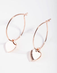 Rose Gold Mini Heart Hoop Earrings - link has visual effect only