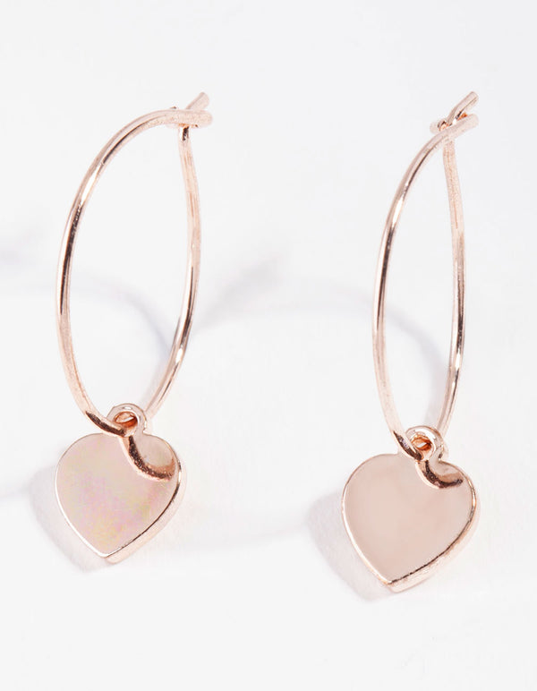 Rose Gold Mini Heart Hoop Earrings